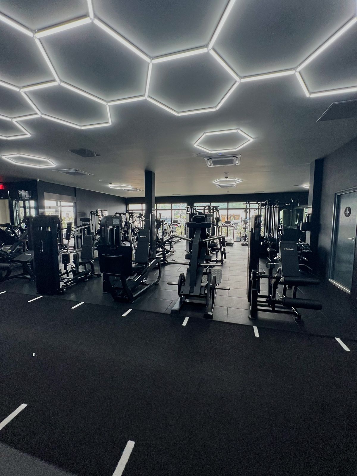 Plate-loaded and selectorized Primal machines across the main floor